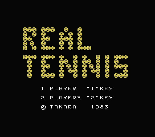Real Tennis title screen for MSX